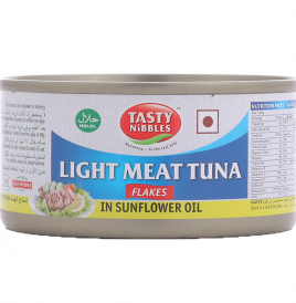 Tasty Nibbles Light Meat Tuna Flakes In Sunflower Oil  Tin  185 grams